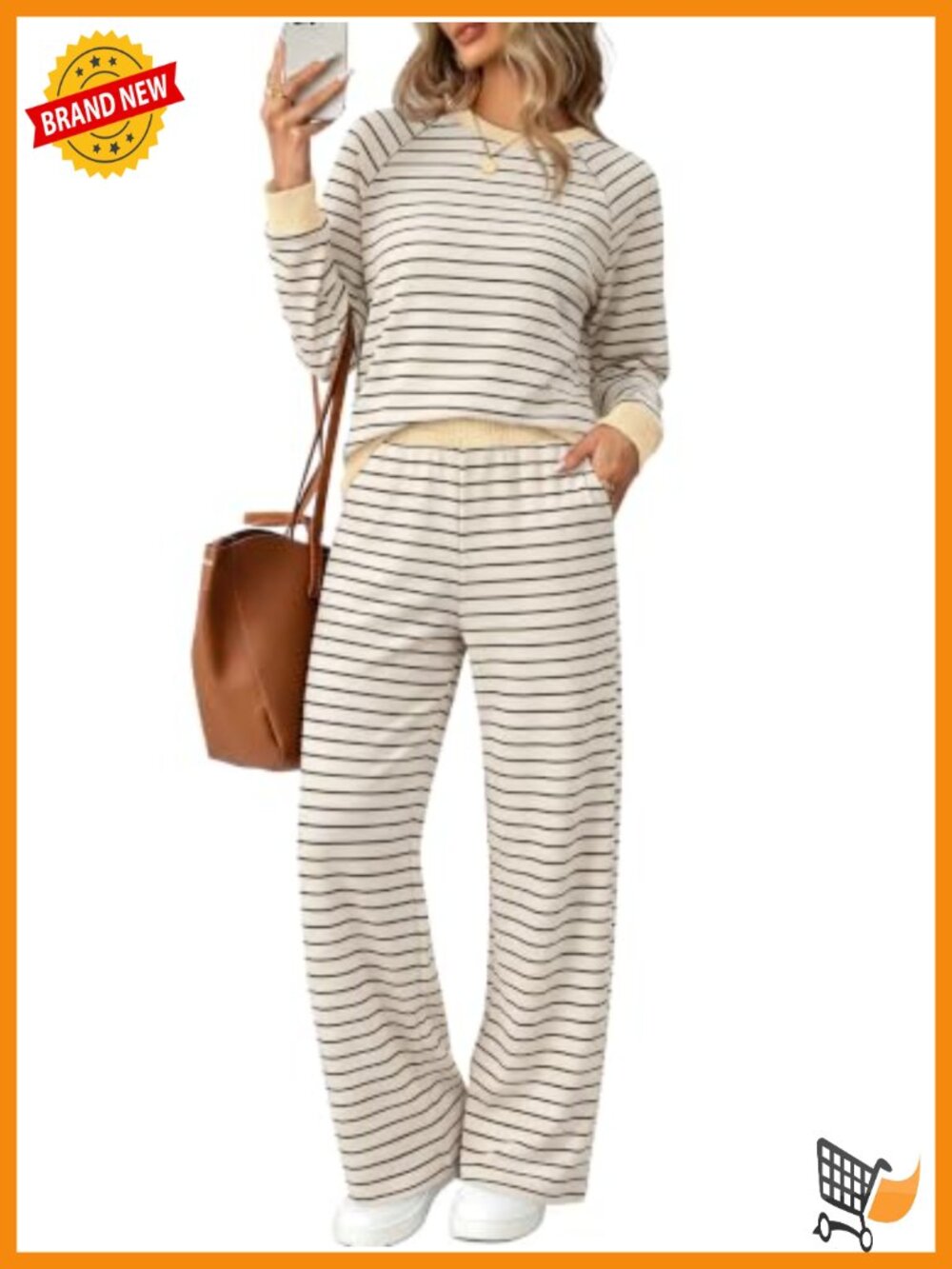 Womens Two Piece Lounge Set Brushed Knit Wide Leg Pant Set Travel Casual